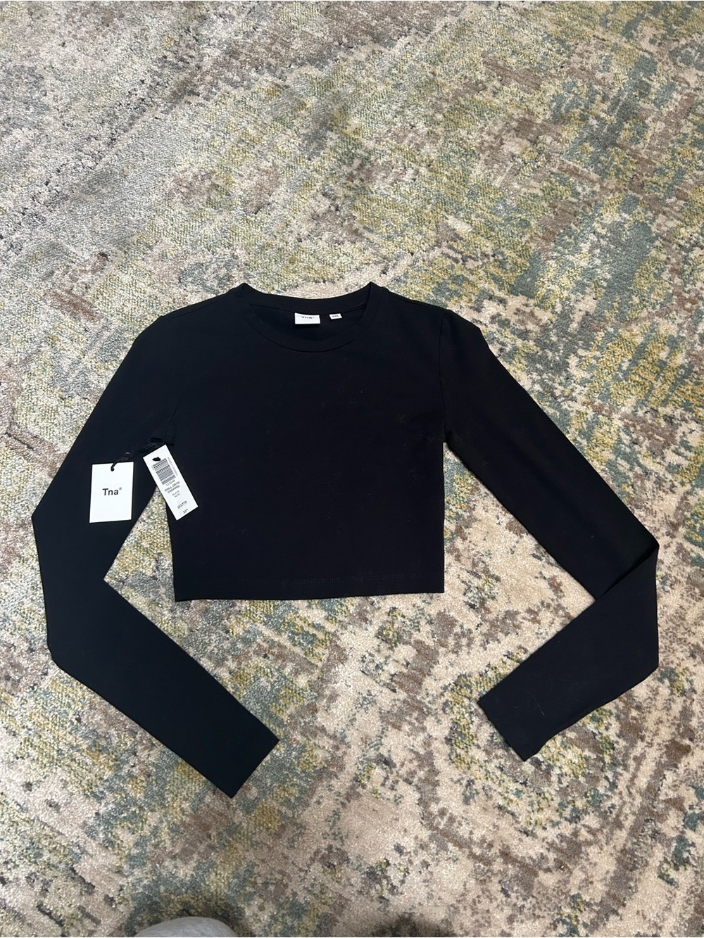 TNA Black Cropped Long-Sleeve Top